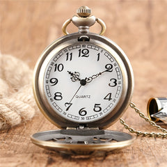 Bronze Spider Pocket Watch Animal Pattern Quartz Thin Chain Gift