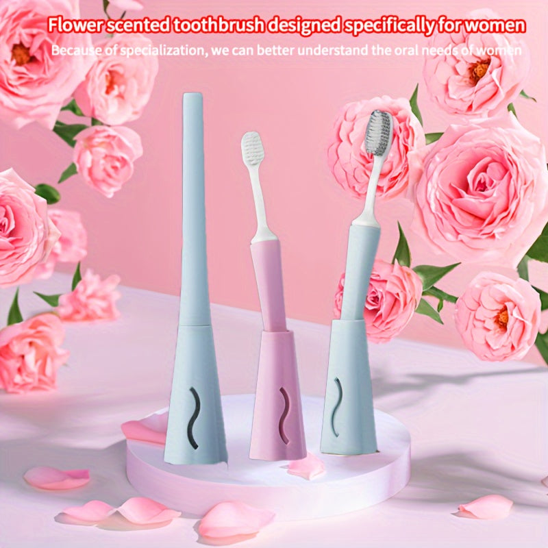 Soft Bristles Toothbrush With Fragrance Base - Portable Travel Outdoor Camping