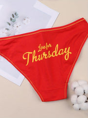 7pcs Letter Print Briefs Stretchy Intimates Panties Lingerie & Underwear