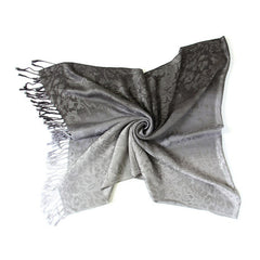 Leopard Paisley Jacquard Scarf Tassel Gradient Cotton Shawl