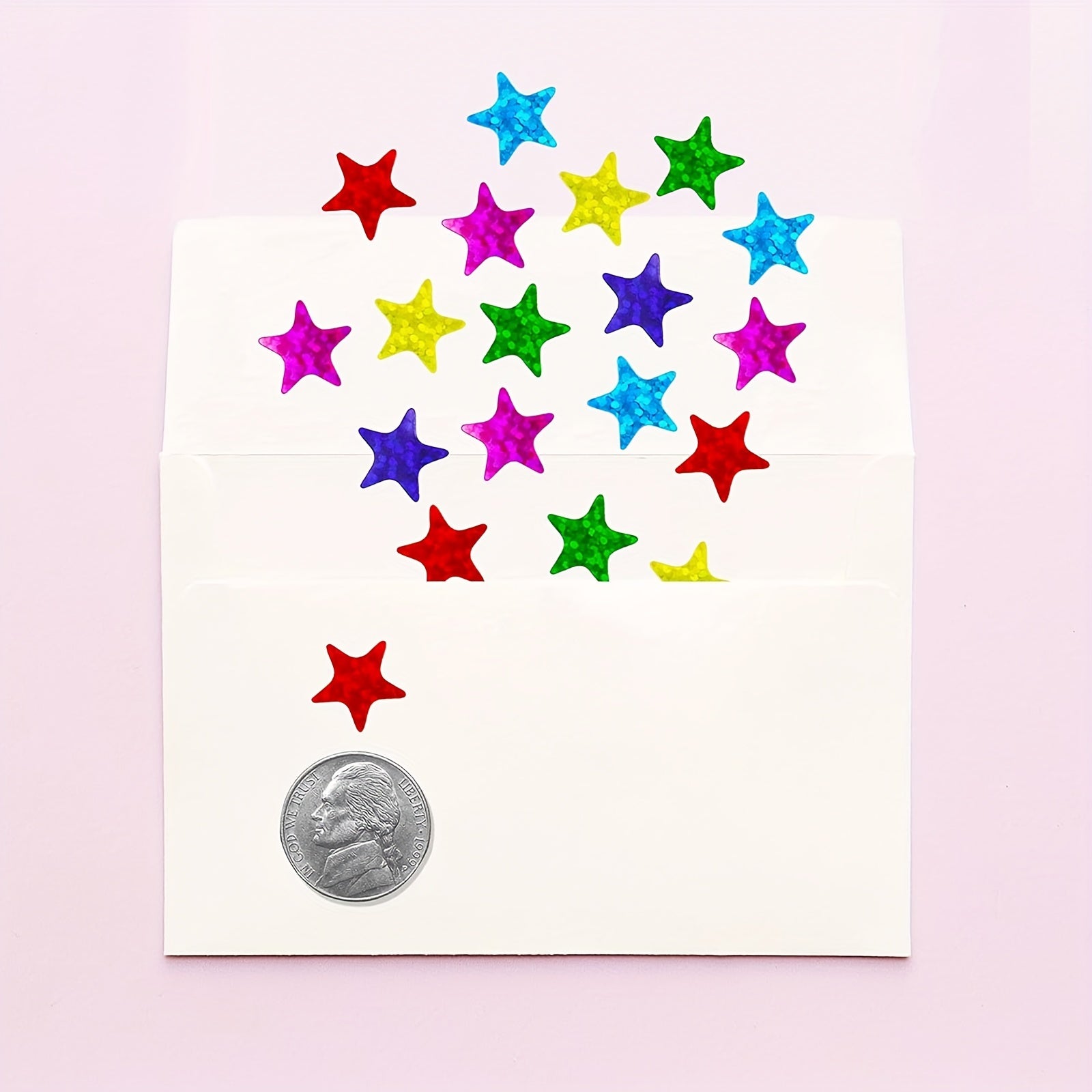 10pcs Laser Sparkle Star Stickers Self Adhesive Star Stickers In 6 Colors