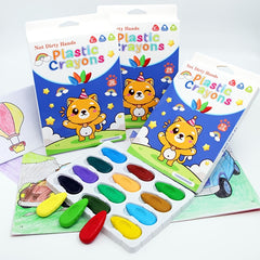 24 Colors Washable Non Toxic Water Soluble Crayons for Kids Mess Art Supplies