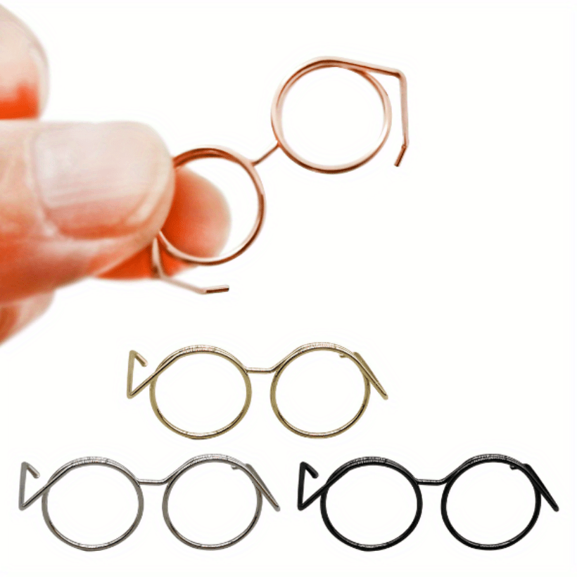 1pc Dolls Metal Glasses Frame Creative Accessories Electroplated
