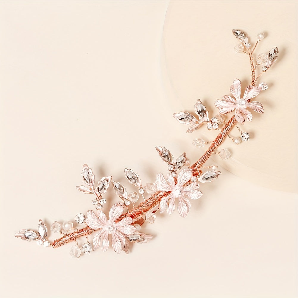 Crystal Leaf Hair Clip Bridal Headwear Non-slip Side Clip Hair Accessories