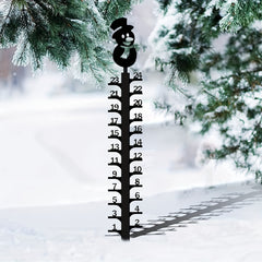 Snowman Snow Gauge Christmas Snowflake Measuring Gauge Metal Snowy Probe