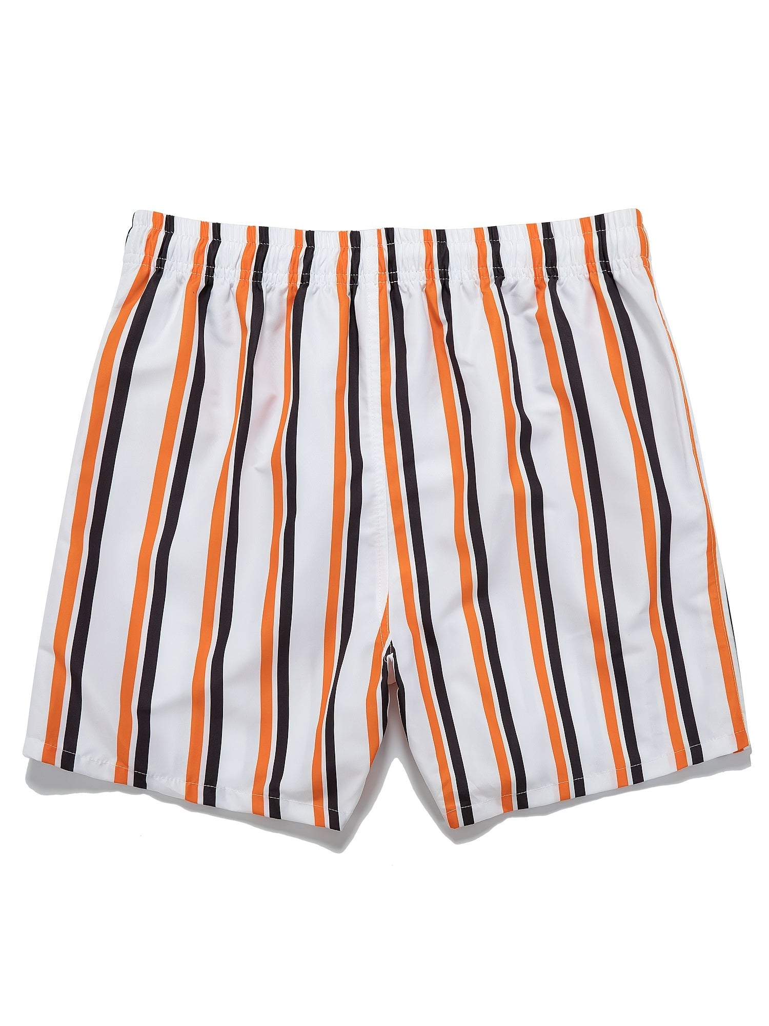 Vertical Stripes Men s Quick Dry Hawaiian Board Shorts With Pockets