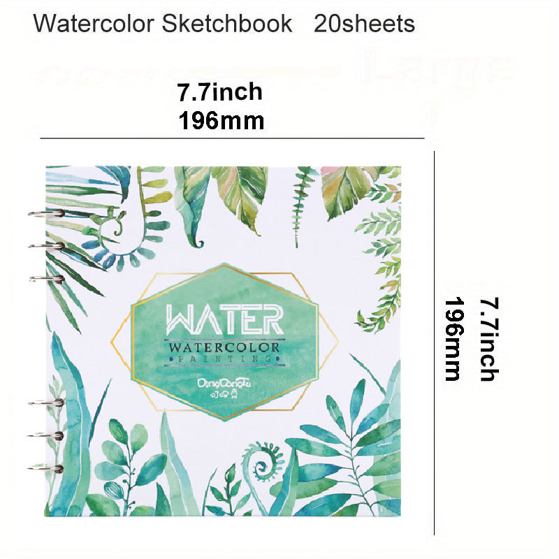 Watercolor Sketchbook 300gsm 20 Sheets Loose Leaf Binding Water Journal