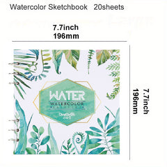 Watercolor Sketchbook 300gsm 20 Sheets Loose Leaf Binding Water Journal