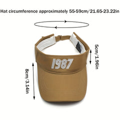 Men's Sunscreen Visor Hat With Letter 5046 Embroidery