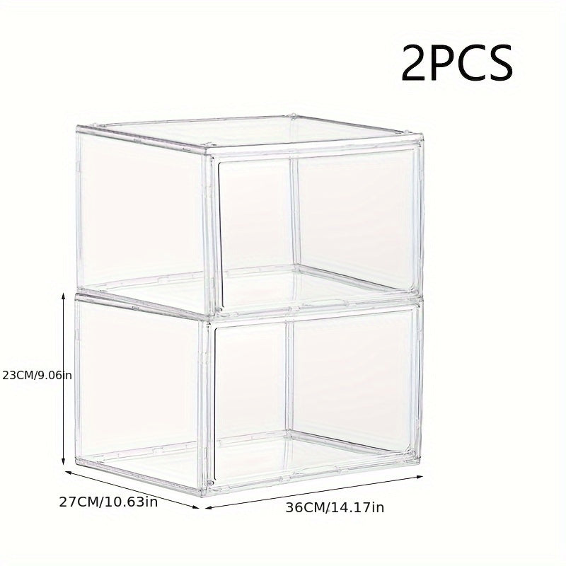 Transparent Shoe Box Plastic Shoes Storage Door Container Space Saving Organizer