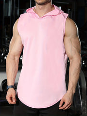Men's Summer Sleeveless Hooded Tank Top