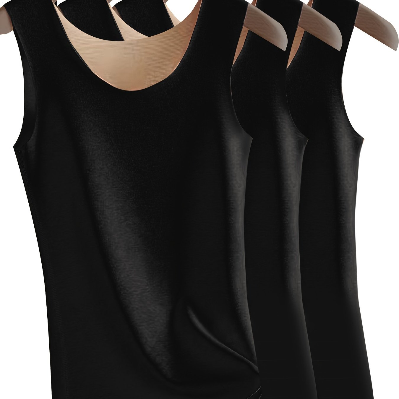 3pcs Seamless Thermal Underwear Comfortable Crew Neck Sleeveless Top