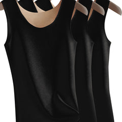 3pcs Seamless Thermal Underwear Comfortable Crew Neck Sleeveless Top