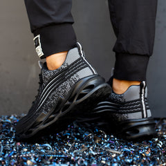 Steel Toe Stab Resistant Work Safety Shoes Breathable Comfortable Soft Sole