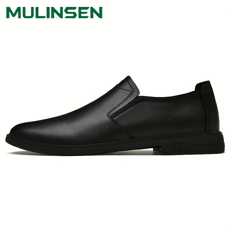 Men's No Tie Leather Slip On Shoes Smart Casual Outdoor Walking Shoes