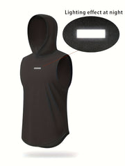 Men's Sleeveless Hooded Sweatshirt Athletic Quick Dry Stretch