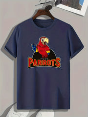 PARROTS Print Men's Graphic T-shirt Casual Comfy Tees For Summer Mens Clothing