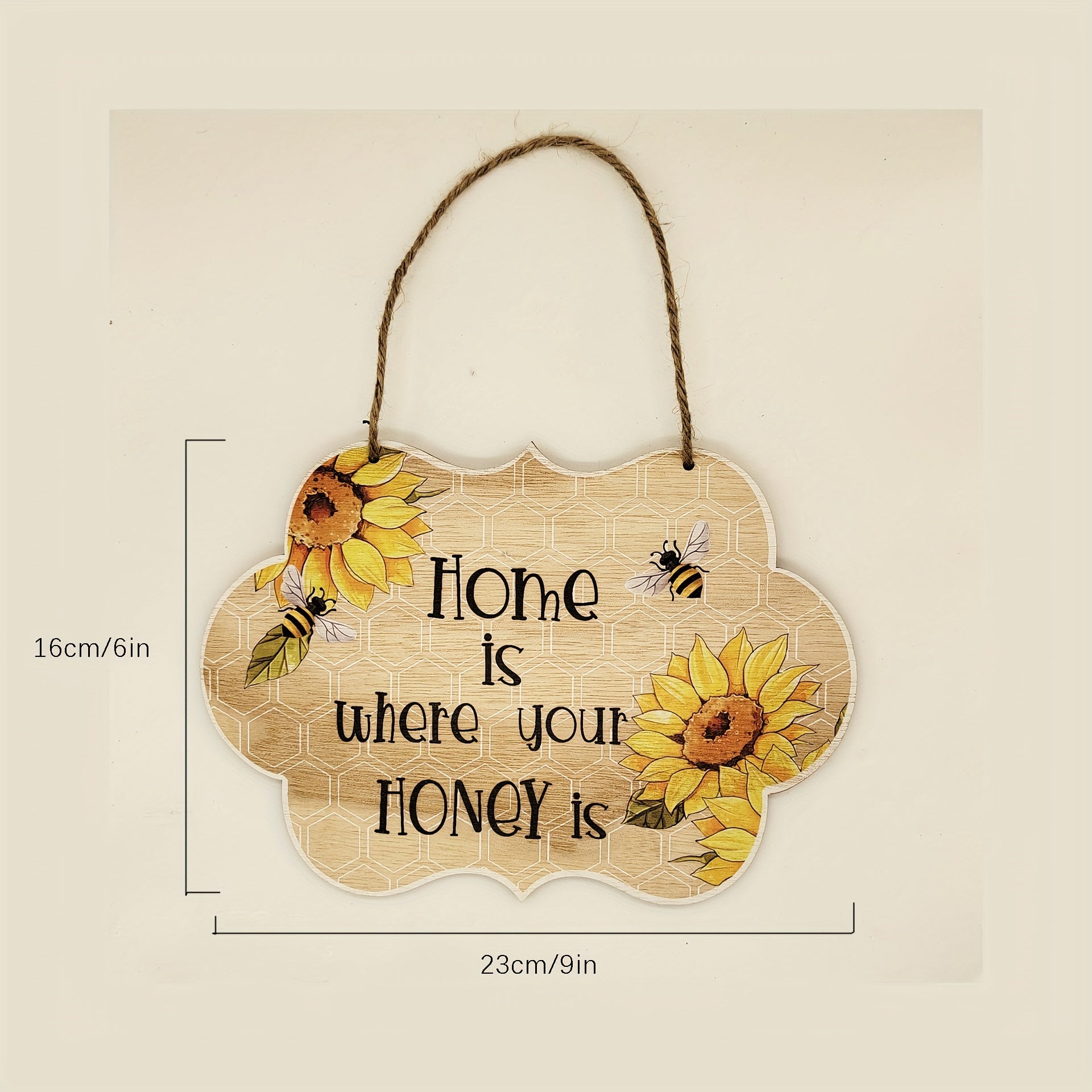 Wooden Beehive Hanging Decoration for Festive Home Decor