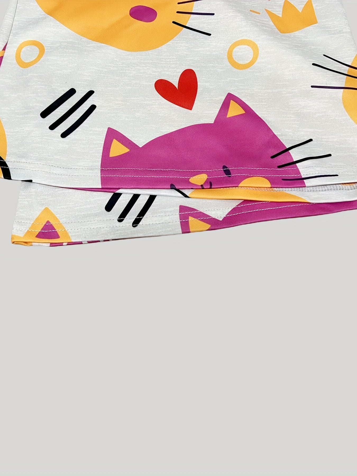Women's Plus Cat Print Tee & Drawstring Pants Set