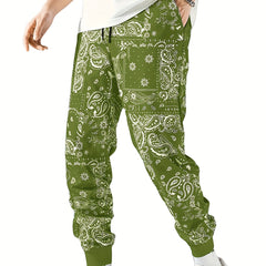 Men's Paisley Graphic Joggers Active Stretch Sports Pants