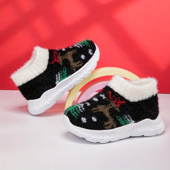 Girl's Christmas Slip On Thermal Sock Shoes Soft Comfy Winter Sneakers