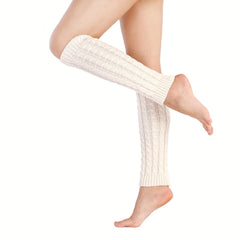Twist Knitted Leg Warmers Knee High Socks Women's Stockings