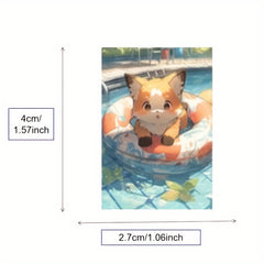 54pcs Fox Animal Stickers Pack For Kids Laptop Luggage Notebook Bike Decoration