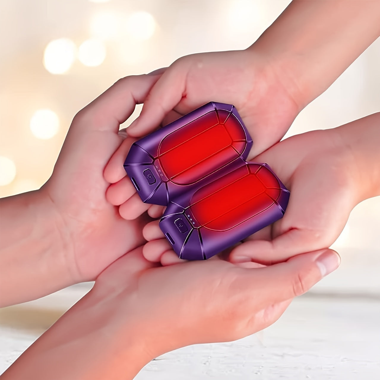 2pcs Rechargeable Hand Warmers USB 3-Level Temperature Adjustment Winter Gift