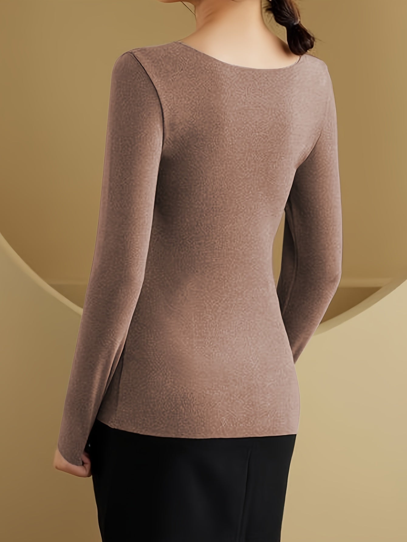 3pcs Long Sleeve Thermal Tops V Neck Padded Base Top