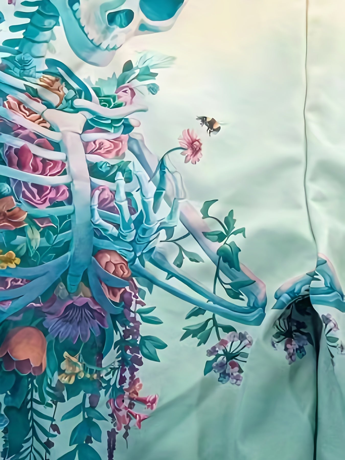 Men's Floral Skeleton Print Shorts