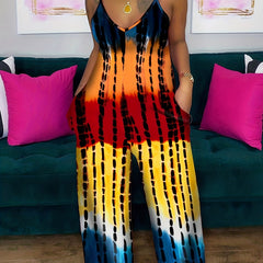 Tie Dye Wide Leg Jumpsuit Cami Boho Style