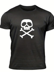 Men's Skull Print T Shirt for Summer Outdoor Activities