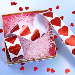 500pcs Red Sparkle Heart Stickers Wedding Decor Scrapbooking Adhesive