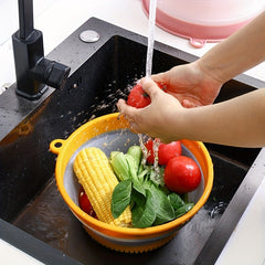 Foldable Vegetable Cover Drainer Basin Multifunctional Food Cover