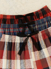Plaid Sleep Bottoms Christmas Sleep Shorts Women's Sleepwear