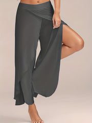 Wide Leg Workout Pants High Waist Solid Casual