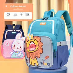 Cartoon Lions Rabbits School Bag Backpack Large Capacity Backpack For Boys Girls
