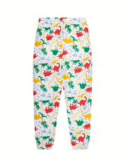 Boys Dinosaur Print Pajamas Set Long Sleeves & Bottoms