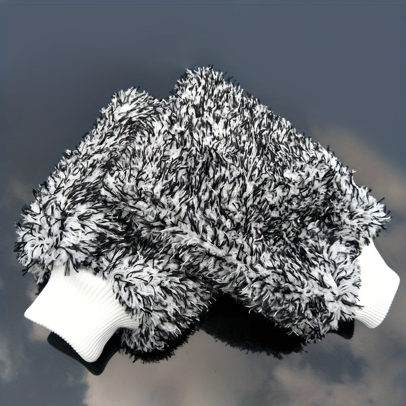 2pcs Microfiber Car Wash Gloves Cleaning Brush Detail Never Mess
