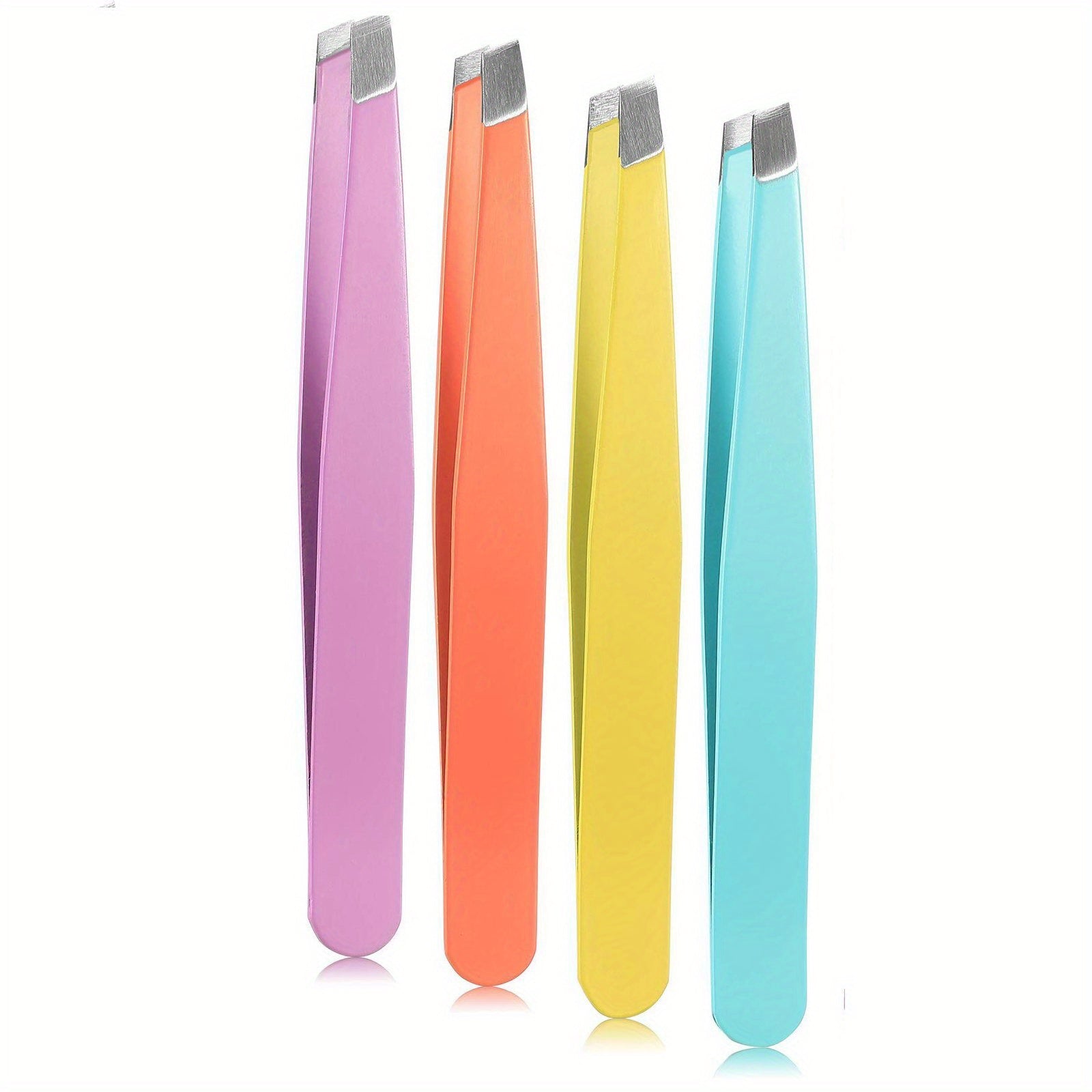 8pcs Slanted Tip Stainless Steel Eyebrow Tweezers for Facial Hair