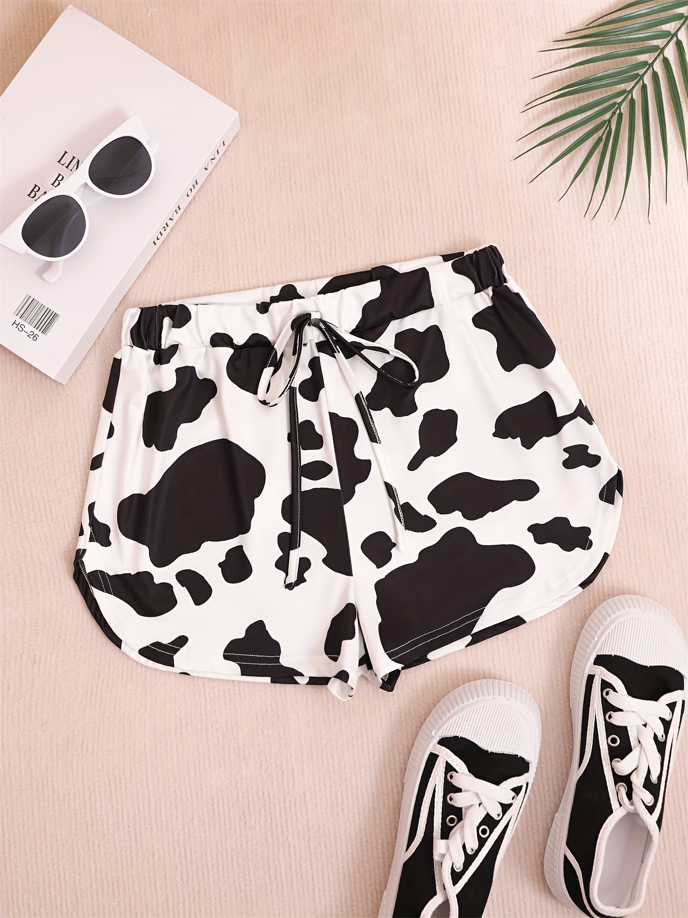Cow Print Shorts Casual Drawstring Summer Versatile Shorts