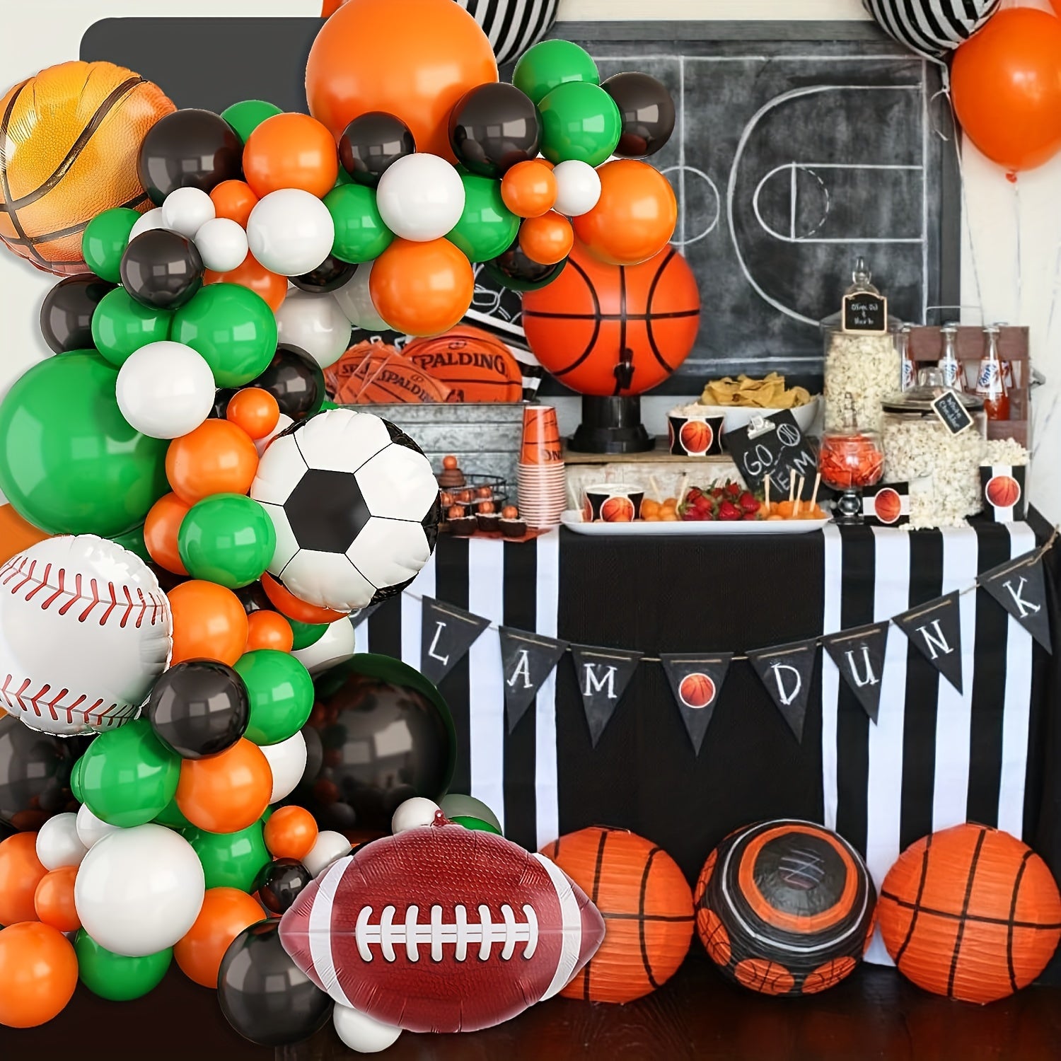 Sport Birthday Party Decorations Balloon Garland Kit with Foil Balloons