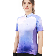 Women's Road Cycling Jersey Romantic Fog Purple Short Sleeve Cycling Wear