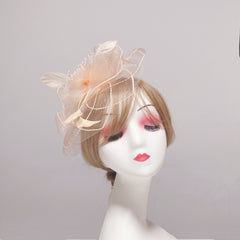 Mesh Flower Feather Headband Tea Party Hair Accessory