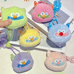 Ugly Cartoon Plush Coin Purse Earphone Storage Bag