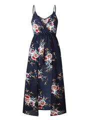 Boho Floral Print Jumpsuit with Overskirt