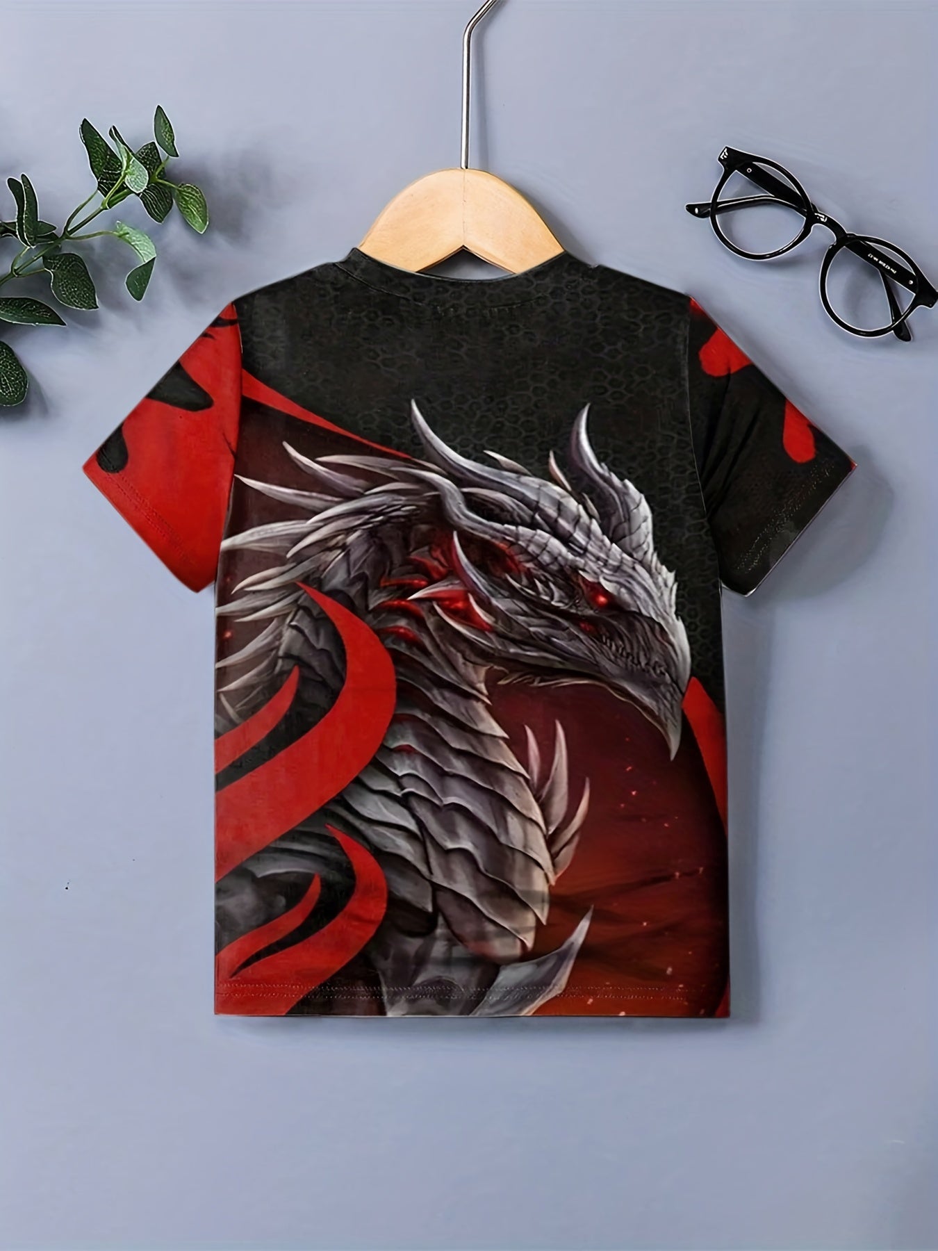 Breathable Dragon Graphic T Shirt for Boys - Summer Outdoor Wear