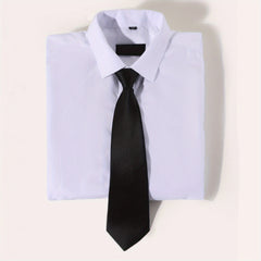 College Style Solid Casual Necktie Unisex Plain Shirt Uniform Tie