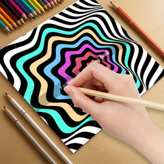 24 Page Coloring Book for Adults - Three Dimensional Adult Drawing Picture Book