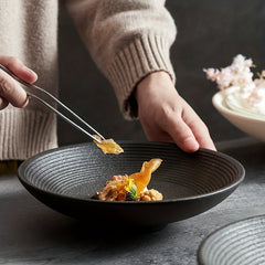 Large Ceramic Pasta Bowl and Plate Set Microwave Dishwasher Safe